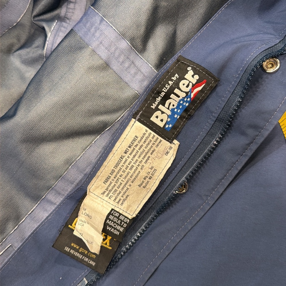 USPS Rain Jacket Wind Breaker Blue Reflective Mail 100% Gore Tex - Picture 3 of 4